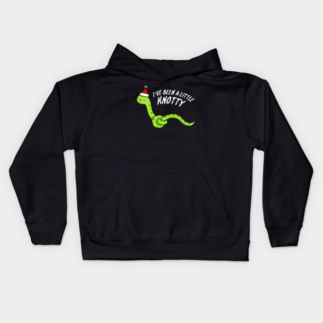 I've Been A Little Knotty Cute Naughty Snake Pun Kids Hoodie by punnybone